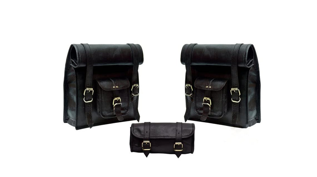 american blue 3X Motorcycle Tail Bag Set of Three Saddle Panniers Bag Motorcycle Bags for Rear Rack