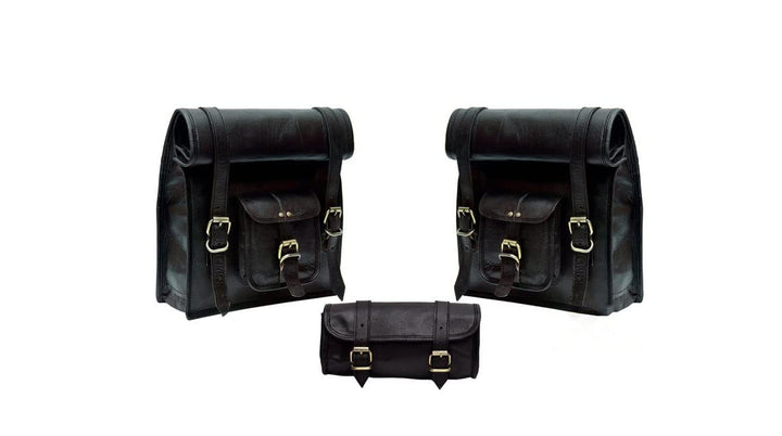 american blue 3X Motorcycle Tail Bag Set of Three Saddle Panniers Bag Motorcycle Bags for Rear Rack