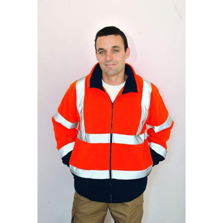 Portwest Hochsichtbare zweifarbige Fleece-Jacke, Farbe: gelb, Grösse: XL, F301YNRXL XL gelb/marine,