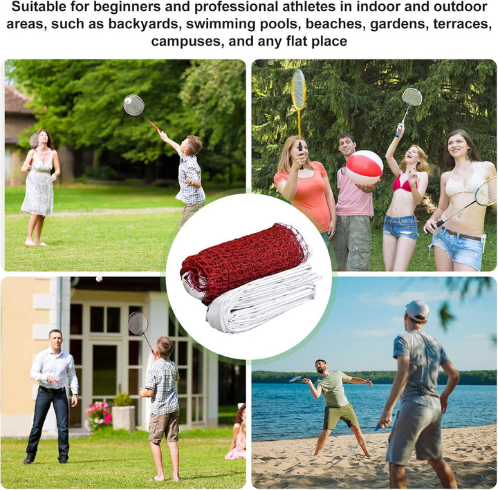 Badminton Netz, 0.76 x 6.1M Professionelles Tennisnetz mit Drahtseil, Tragbares Netz aus Polypropyle