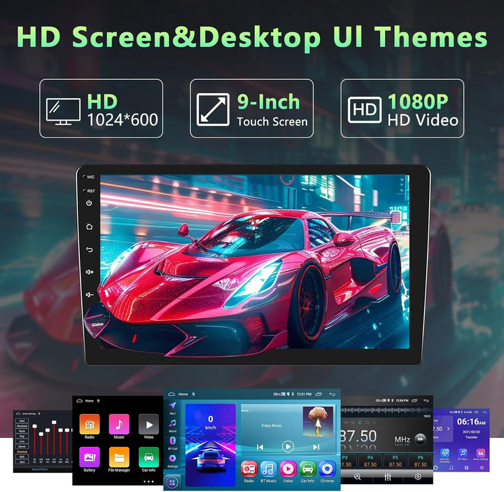 2GB+64GB 2 Din Carplay Autoradio mit Kabellosem Android Auto, 10.1 Zoll Android Touchscreen Bluetoot