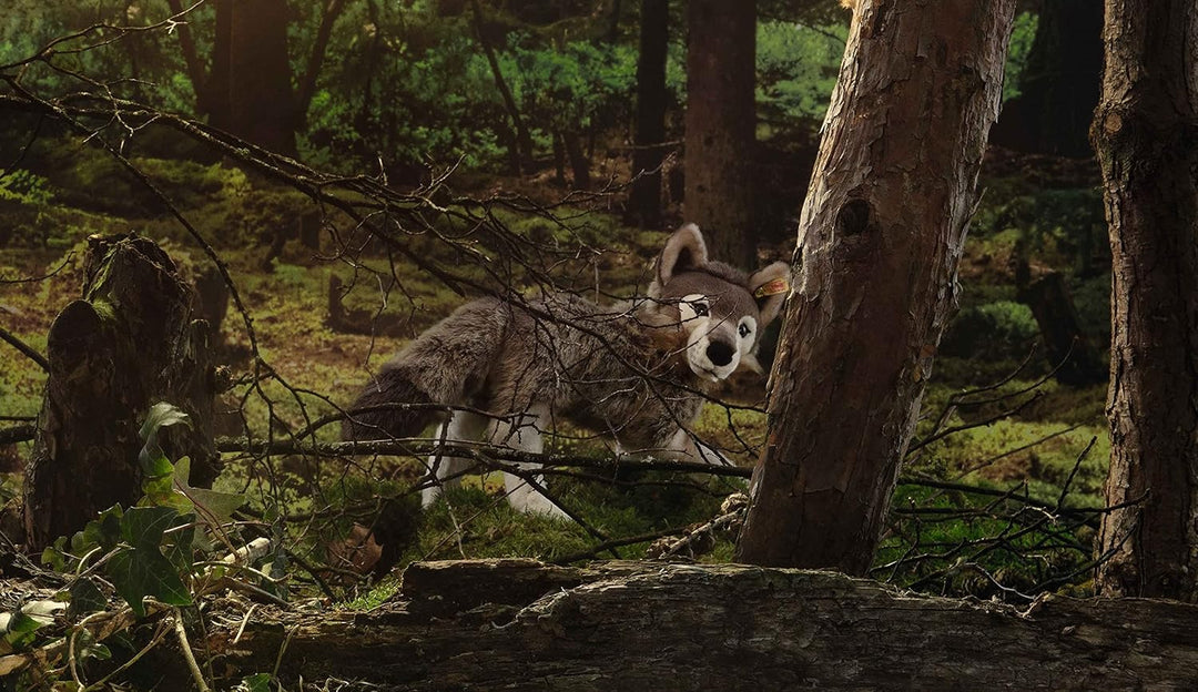 Steiff Snorry Schlenker Wolf - 40 cm - Kuscheltier für Kinder - Plüschtier - weich & waschbar - grau