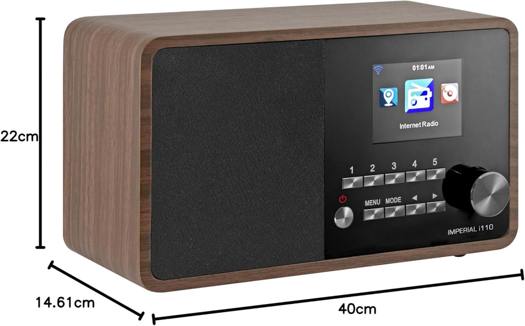 Imperial i110 Internetradio UPNP/DLNA Mediaplayer holzoptik Braun Single, Braun Single