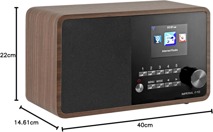 Imperial i110 Internetradio UPNP/DLNA Mediaplayer holzoptik Braun Single, Braun Single