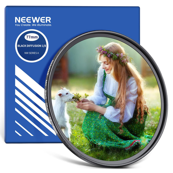 NEEWER 77mm Black Diffusion 1/8 Filter für einen filmischen Nebeleffekt, ultraschlanker Filter aus o