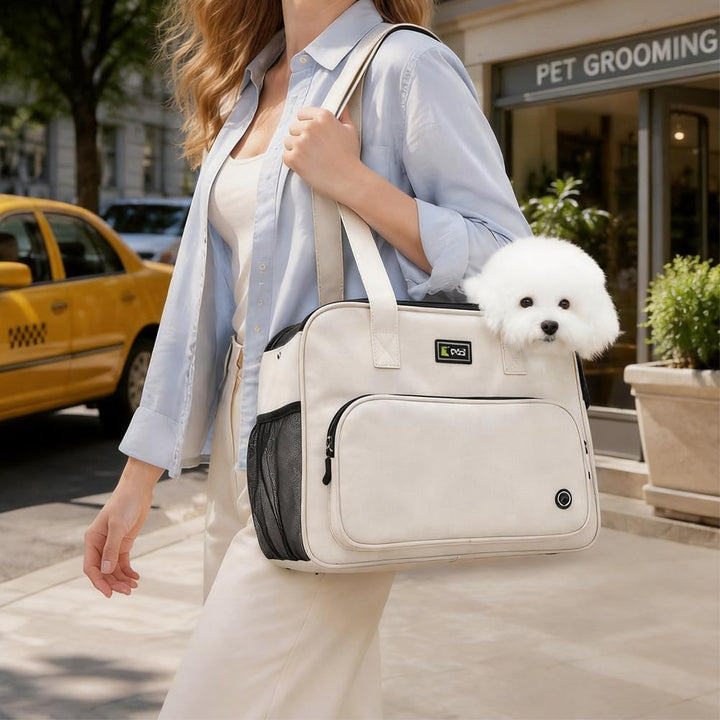 CEWROM Hundetasche für Kleine Hunde und Katzen mit grossen Taschen, Leichte & Atmungsaktive Haustier