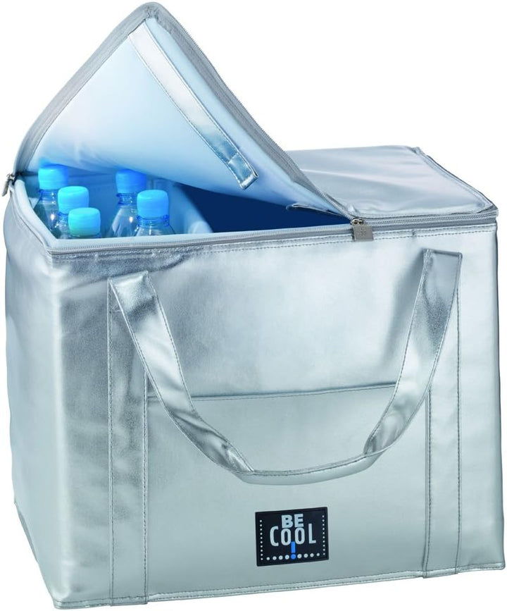 BE CooL Designkühltaschen T-142 Kühlbox, L, Silber