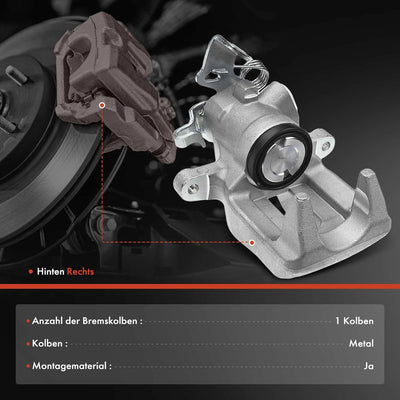 Frankberg Bremssattel Bremszange Hinten Rechts Kompatibel mit 607 9D 9U 2.0L-3.0L 2004-2011 Replace#