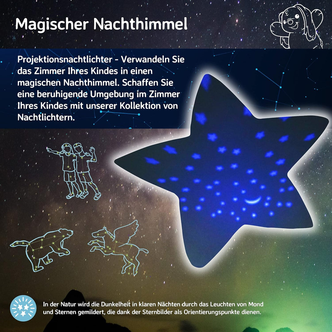 Cloud b Nachtlicht Sternenprojektor für Kinder |Weiches Plüschtier |Sanfter LED Galaxie Deckenprojek