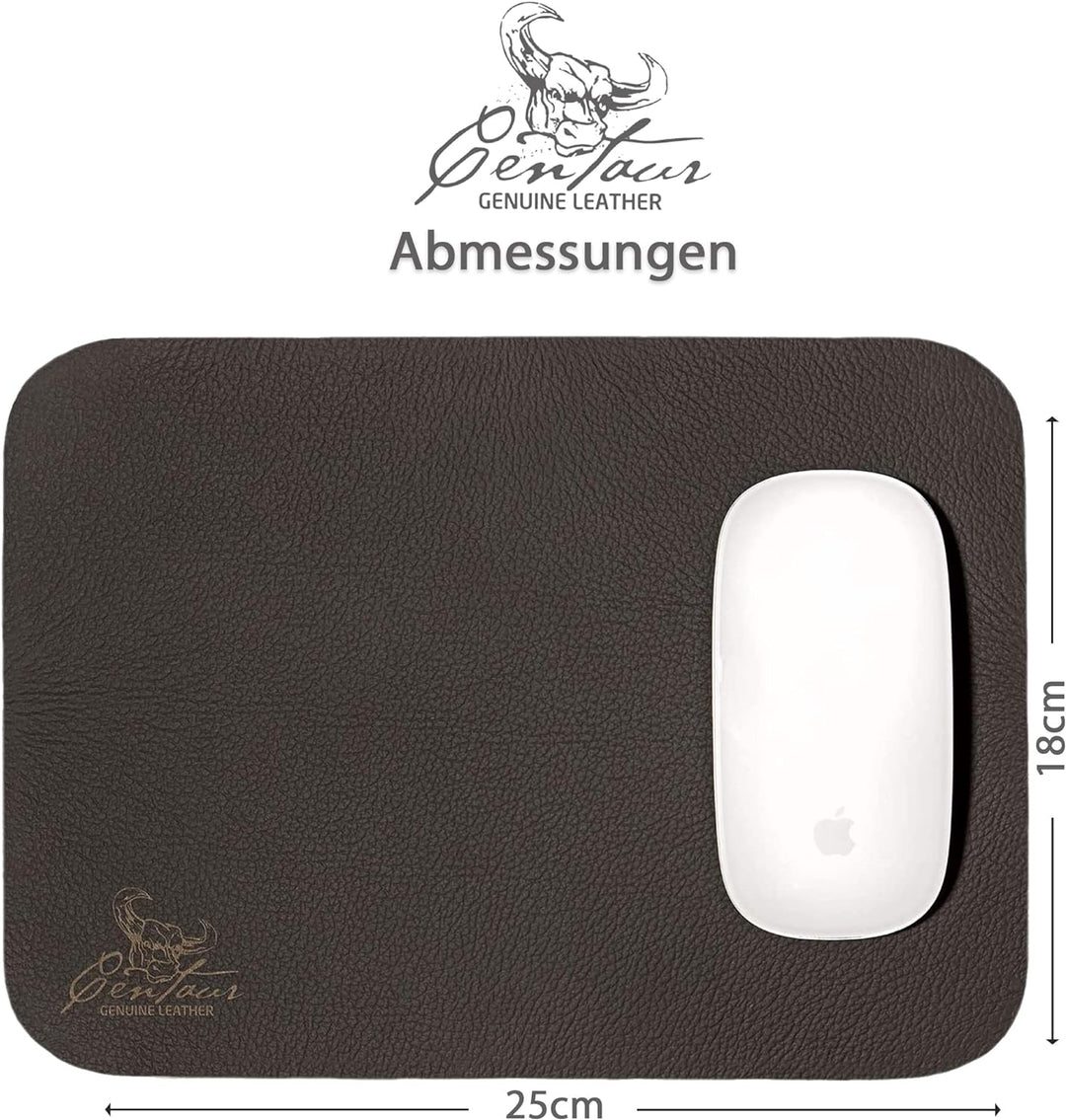 Centaur - Hochwertiges Leder Mousepad 25x18 cm Chocolate - Vintage Mauspad aus echtem Leder - Unterl