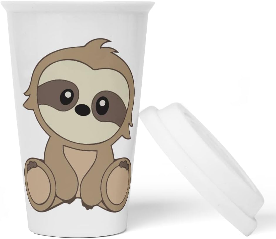 JUNIWORDS To-Go Becher mit Deckel, Faultier