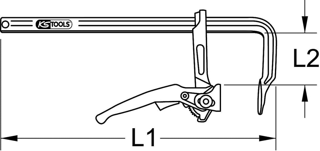 KS Tools 145.0402 Ganzstahl-Schnellspann-Schraubzwinge, 80x160mm 80-160 mm, 80-160 mm