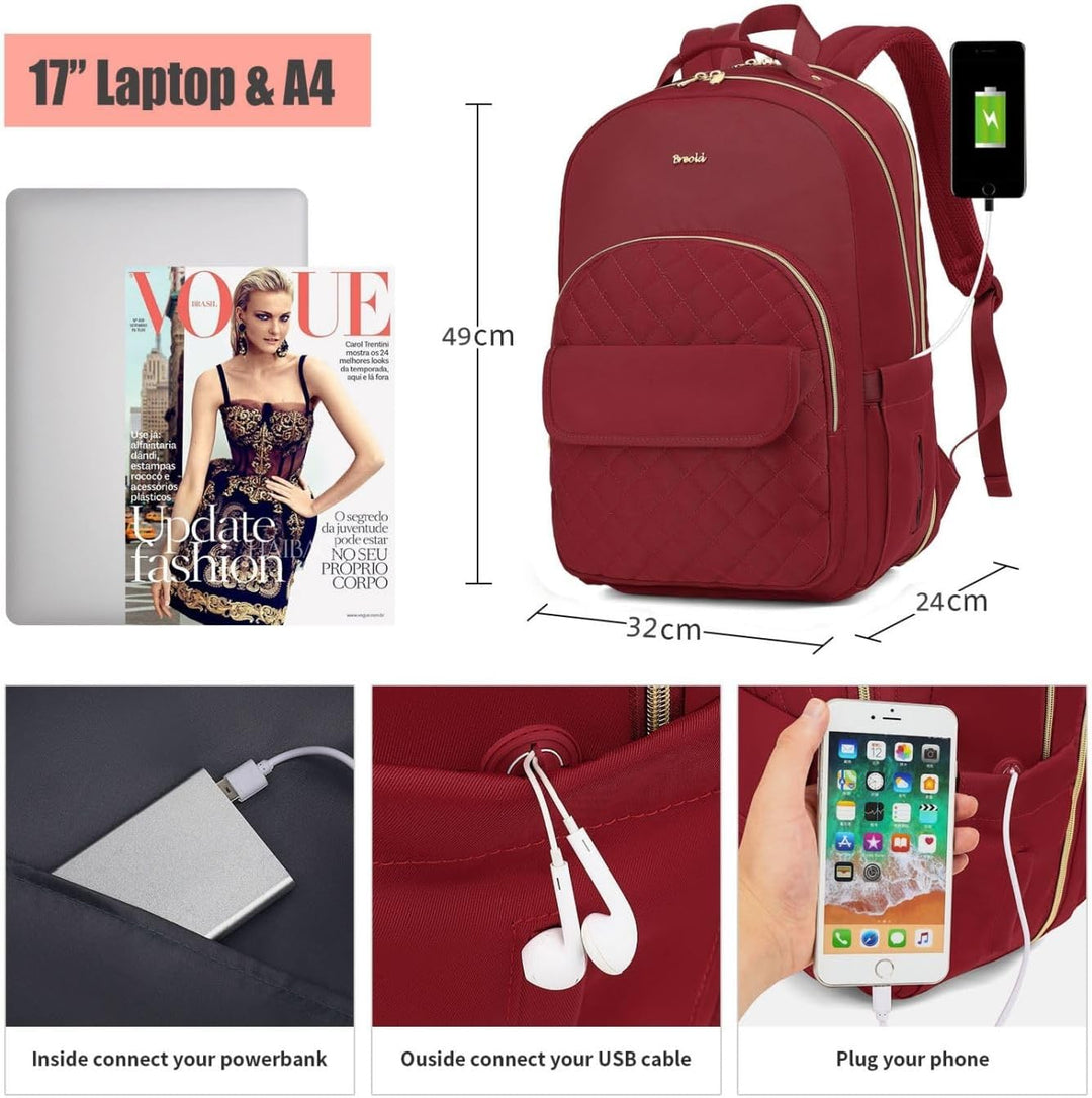 17,3 Zoll Rucksack Laptop Damen Rucksack Mädchen,Tagesrucksack Stadtrucksack Damen Cityrucksack Dame