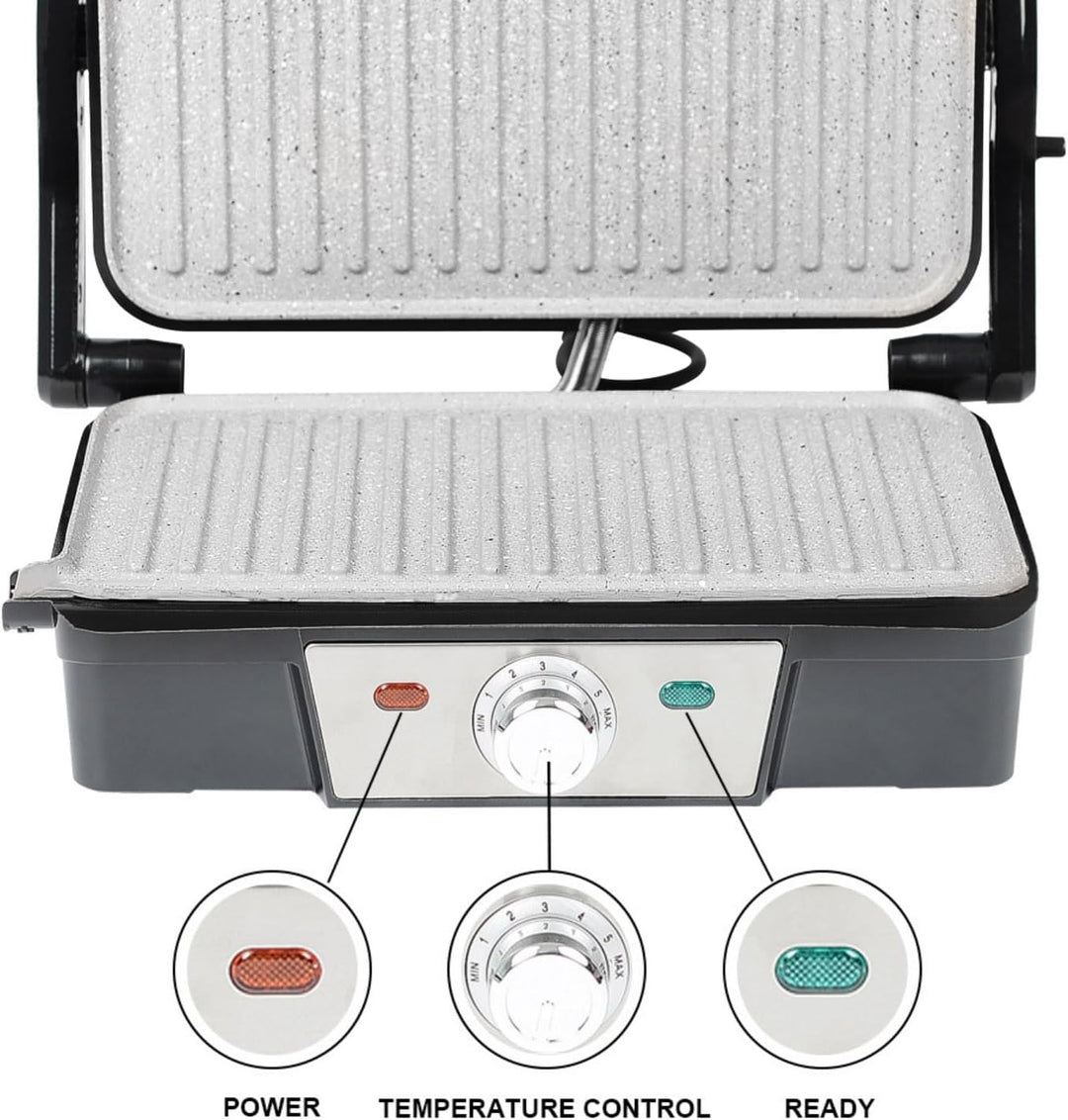 SUPERLEX Kontaktgrill Tischgrill 1500W für Steak, Sandwich Maker, Panini Grill, Toaster mit antihaft