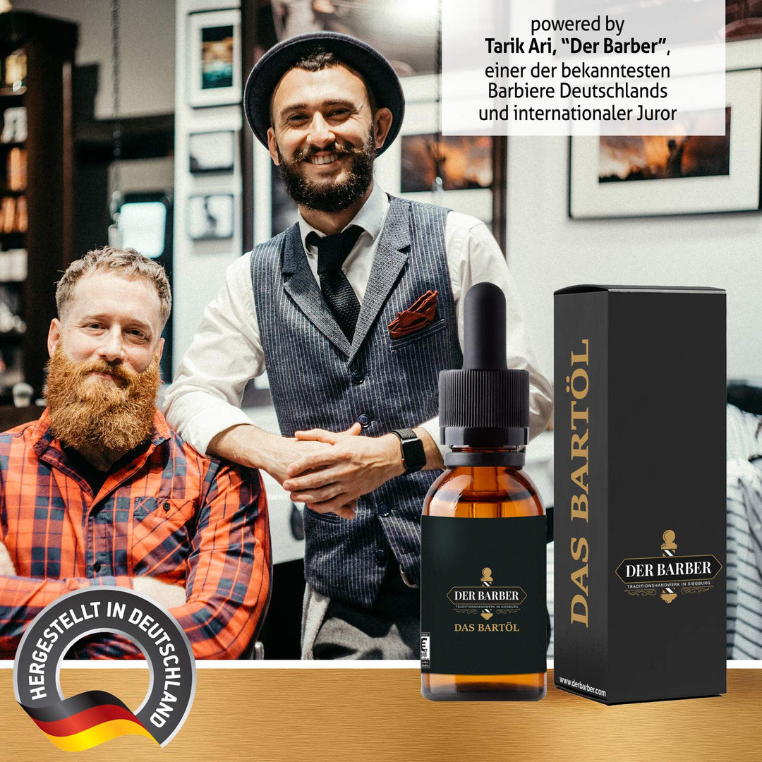 Das Bartöl von Der Barber - extrem ergiebiges Bart Öl - vegan - beruhigt die Haut - Beard Oil Made i