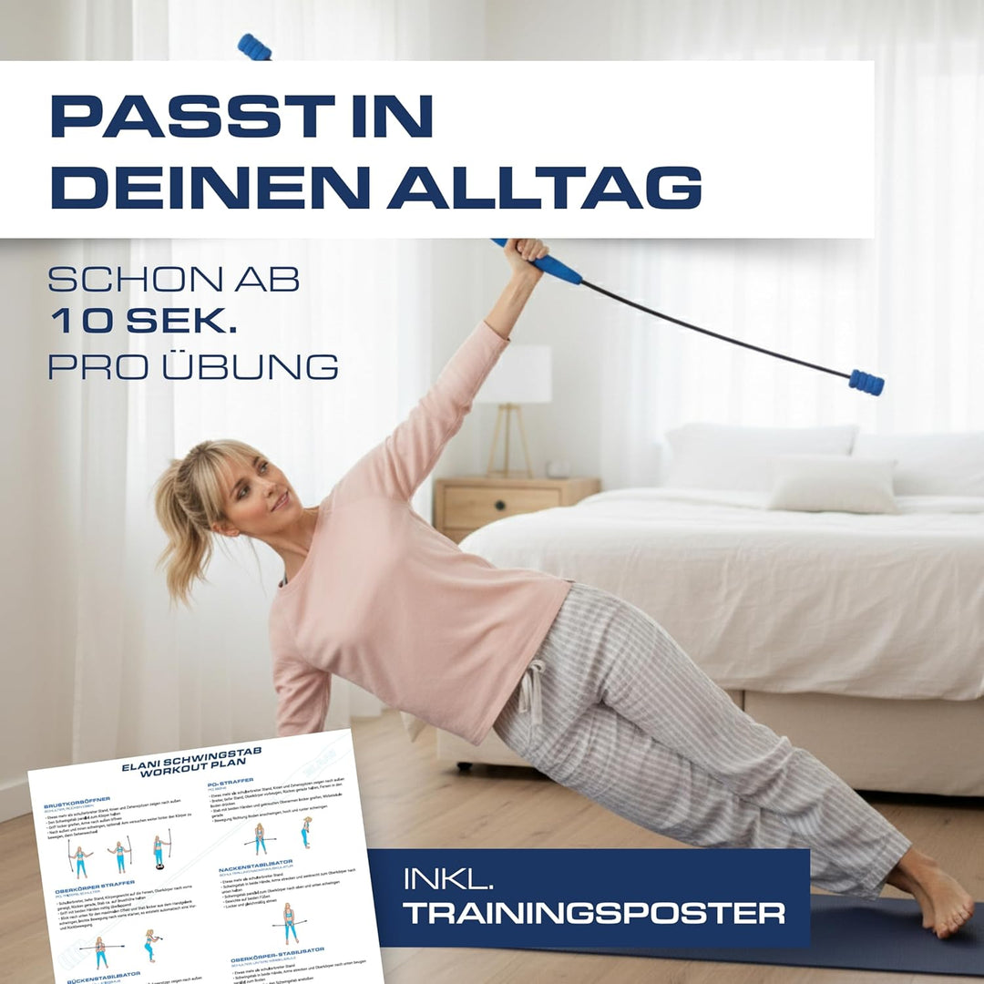 ELANI klimaneutraler Schwingstab - angenehmer Griff & Verstellbarer Widerstand - hochbelastbarer Swi