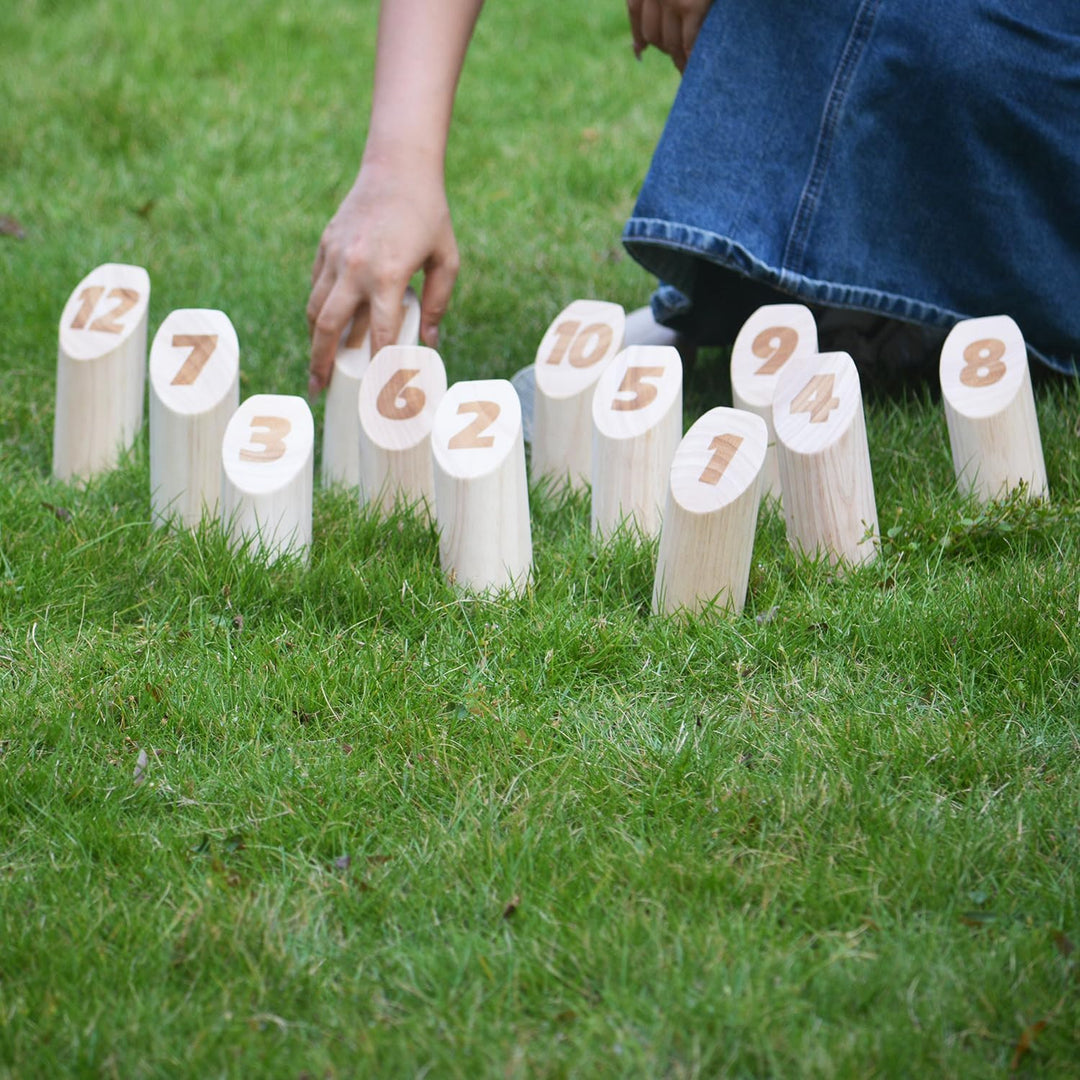 Nummerierte Blockwurfspiele Outdoor Holz Werfen Hof Spiel Stick Holz Spiel Set Klassische Handkisten