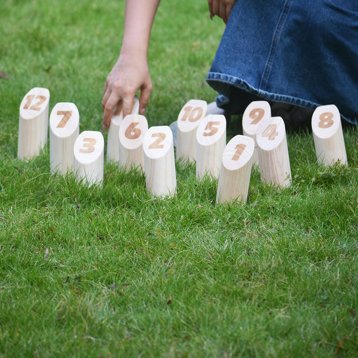 Nummerierte Blockwurfspiele Outdoor Holz Werfen Hof Spiel Stick Holz Spiel Set Klassische Handkisten