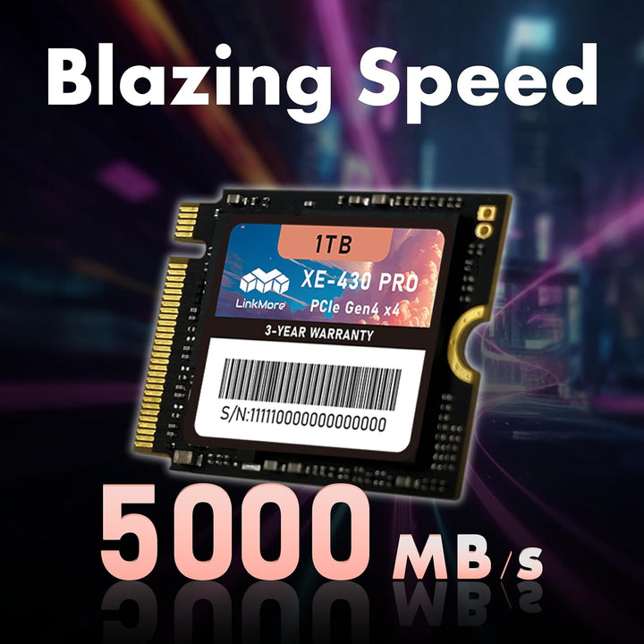 LinkMore XE-430 PRO 1TB M.2 2230 NVMe SSD, PCIe Gen4 x4 / PCIe 4.0 internes Solid State Drive, Speic