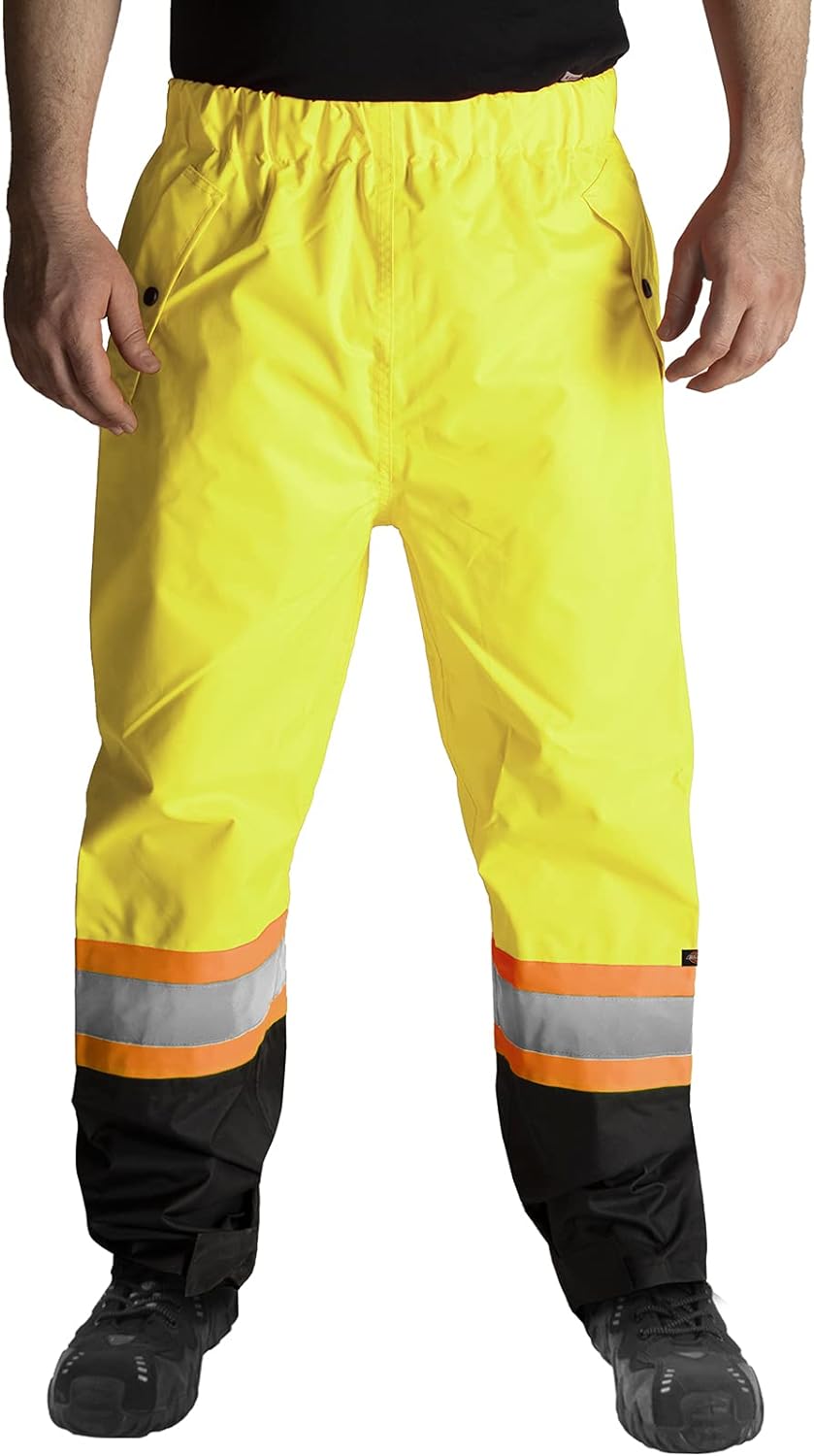 Dickies Workwear High-Visibility 150-Deniers Rain Suit, L Yellow