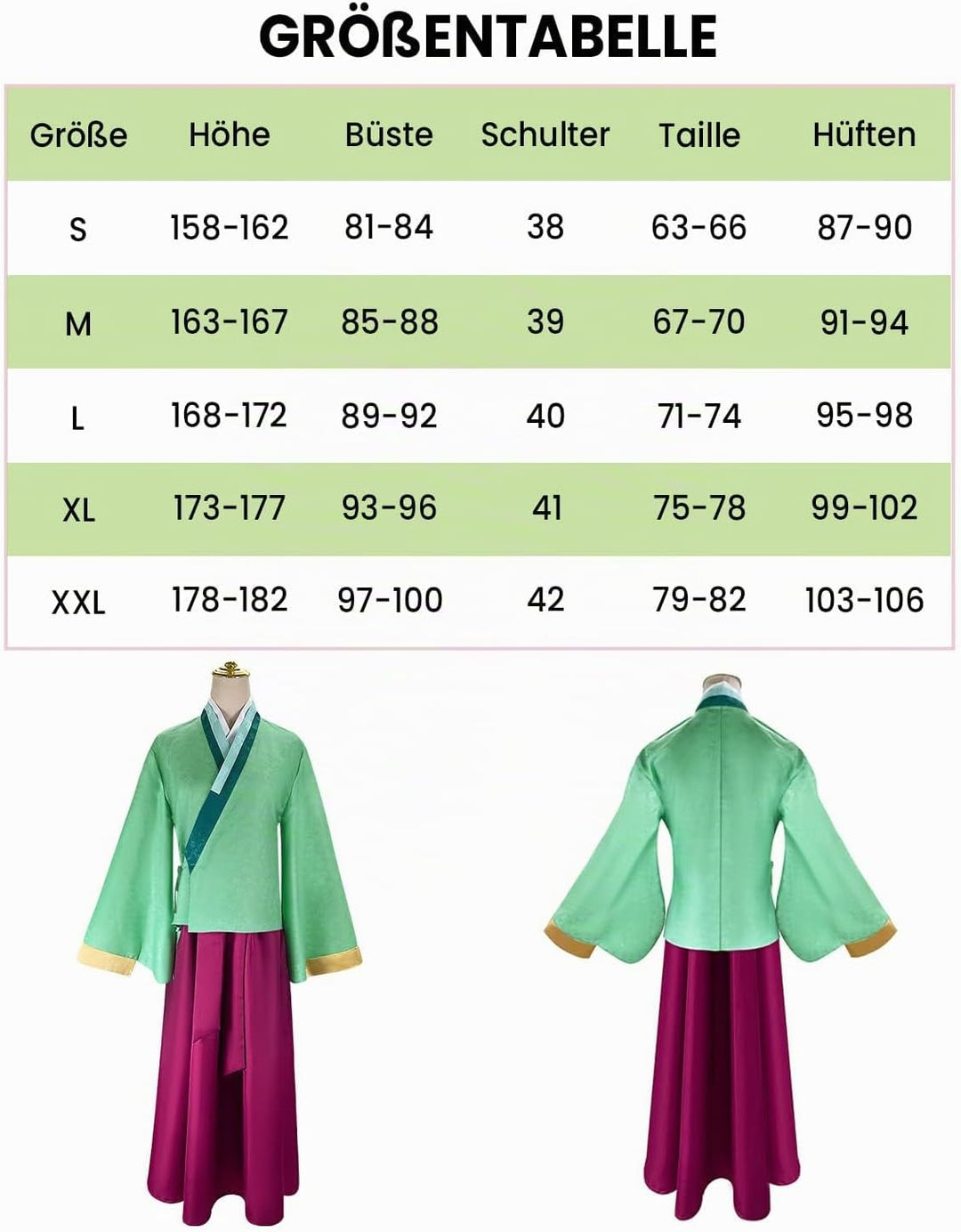 CR ROLECOS Anime The Apothecary Diaries Jinshi Cosplay Kostüm Maomao Charakter Uniform Robe Anzieh O
