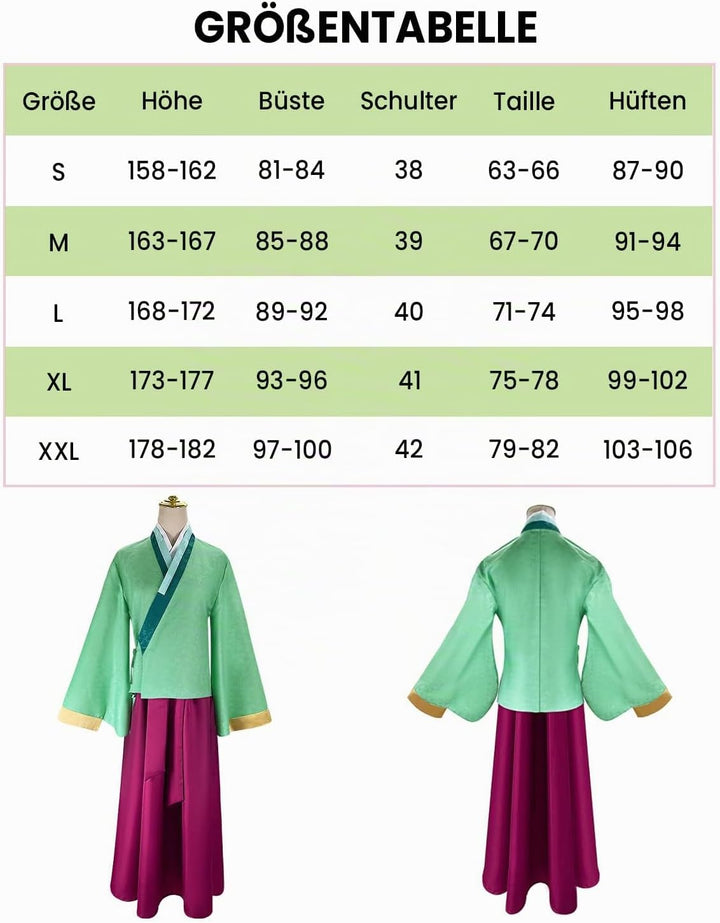 CR ROLECOS Anime The Apothecary Diaries Jinshi Cosplay Kostüm Maomao Charakter Uniform Robe Anzieh O