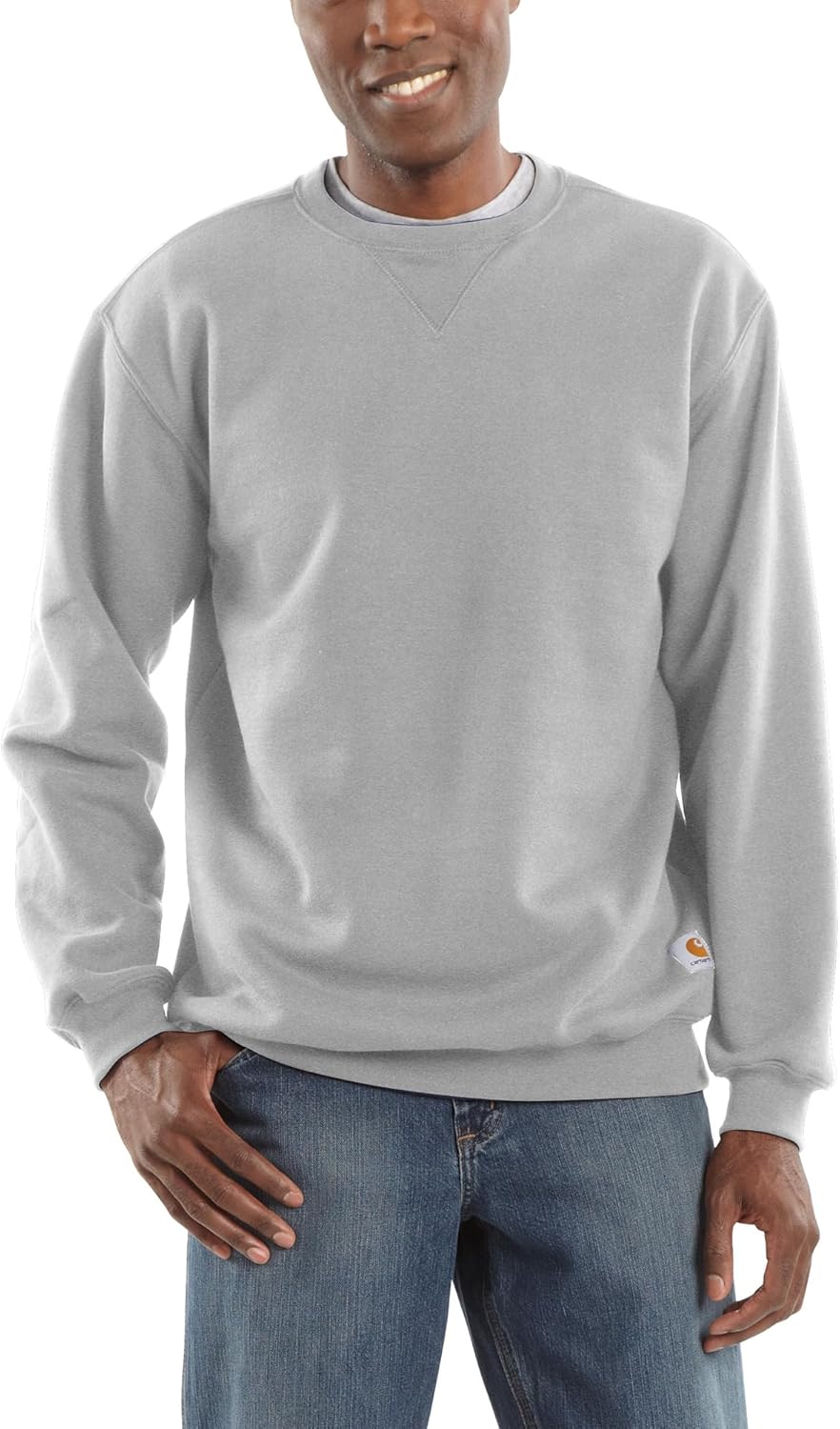 Carhartt Herren Weites, Mittelschweres Rundhalsausschnitt Sweatshirt XS Grau Meliert, XS Grau Melier