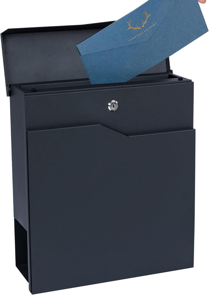 Zelsius Briefkasten Wave mit Zeitungsfach | integrierter Soft-Close-Effekt | Postbox in RAL7016 Anth