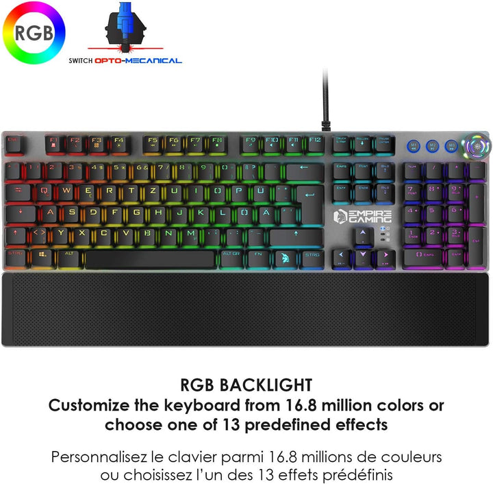 EMPIRE GAMING – STARDUST Gamer Tastatur – Opto-Mechanische Tasten – RGB LED-Hintergrundbeleuchtung –