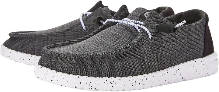 Hey Dude - Wally Sox Stitch Herren - Slip on Schuhe - Herren Loafers, Black White 20 EU Schwarz, 6 T