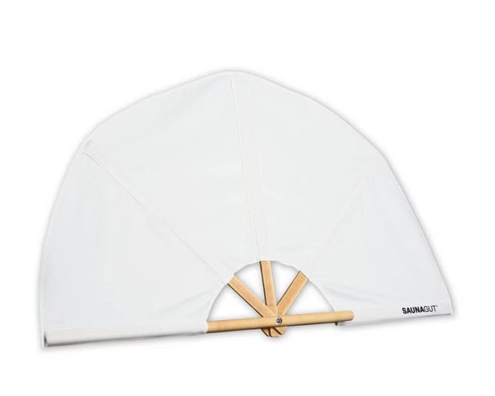 weiss Aufgussfächer, 105 cm Spannweite, Fächer Aufguss
