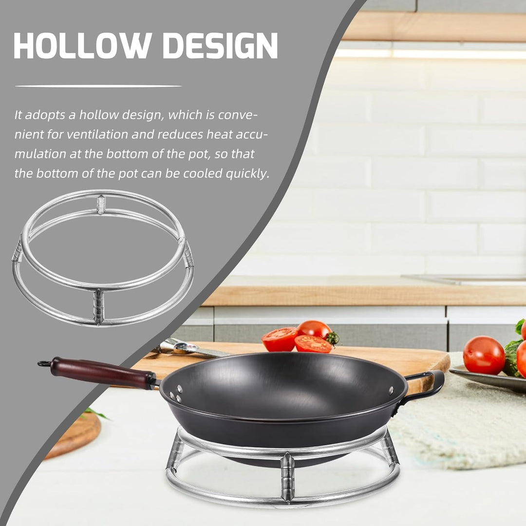 Angoily Wok Ring Rack Edelstahl Doppelschicht Wok Topp Stand Hitzedichter Runde Pot Rack Kochgeschir