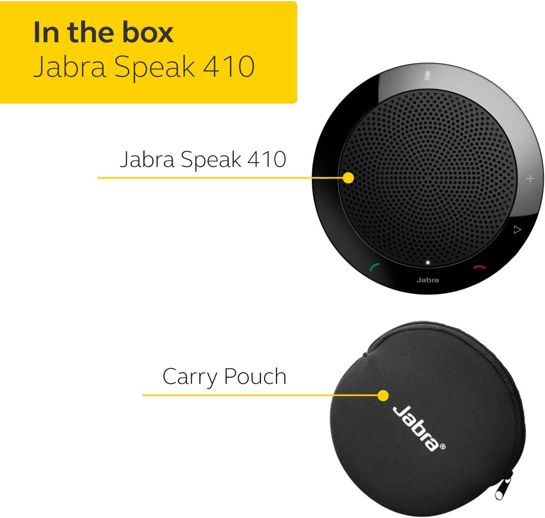 Jabra Speak 410 Speaker Phone - Unified Communications Optimised Portable Conference Speaker with US