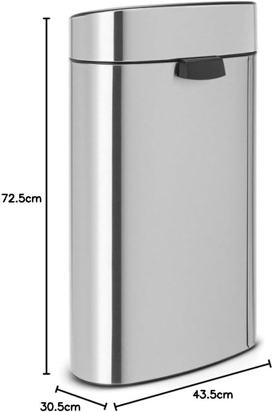 Brabantia 112867 Touch Bin New Recycle mit Zwei herausnehmbaren Kunststoffeinsätzen, Edelstahl, matt