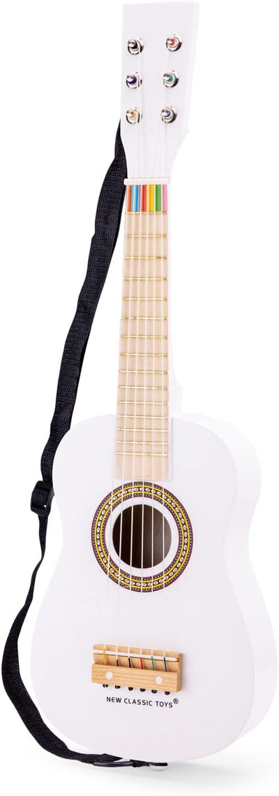 New Classic Toys 10346 Gitarrenspielzeug aus Holz, Weiss, M, Weiss
