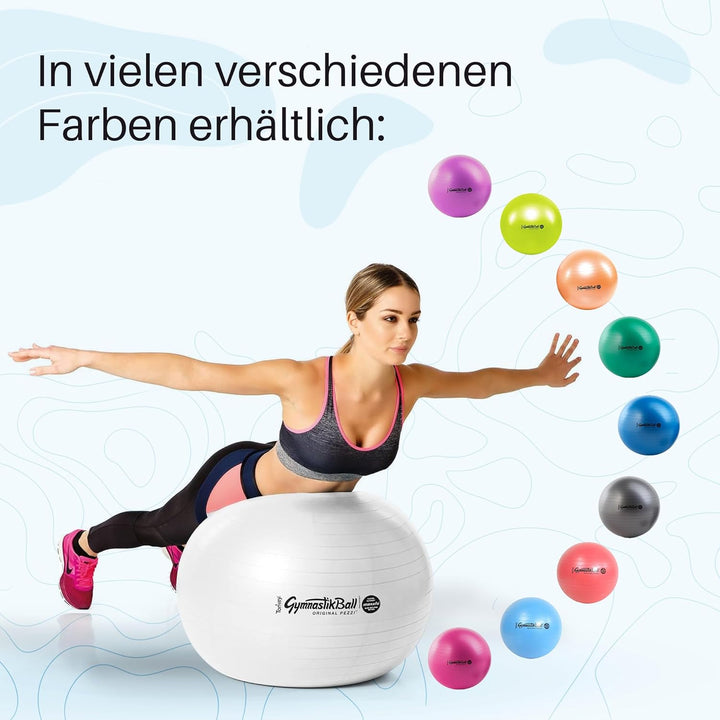 ATC Handels GmbH PEZZIBALL MAXAFE Gymnastikball 42, 53, 65, 75cm Weiss Ø 53 cm - bis 155 cm Körpergr