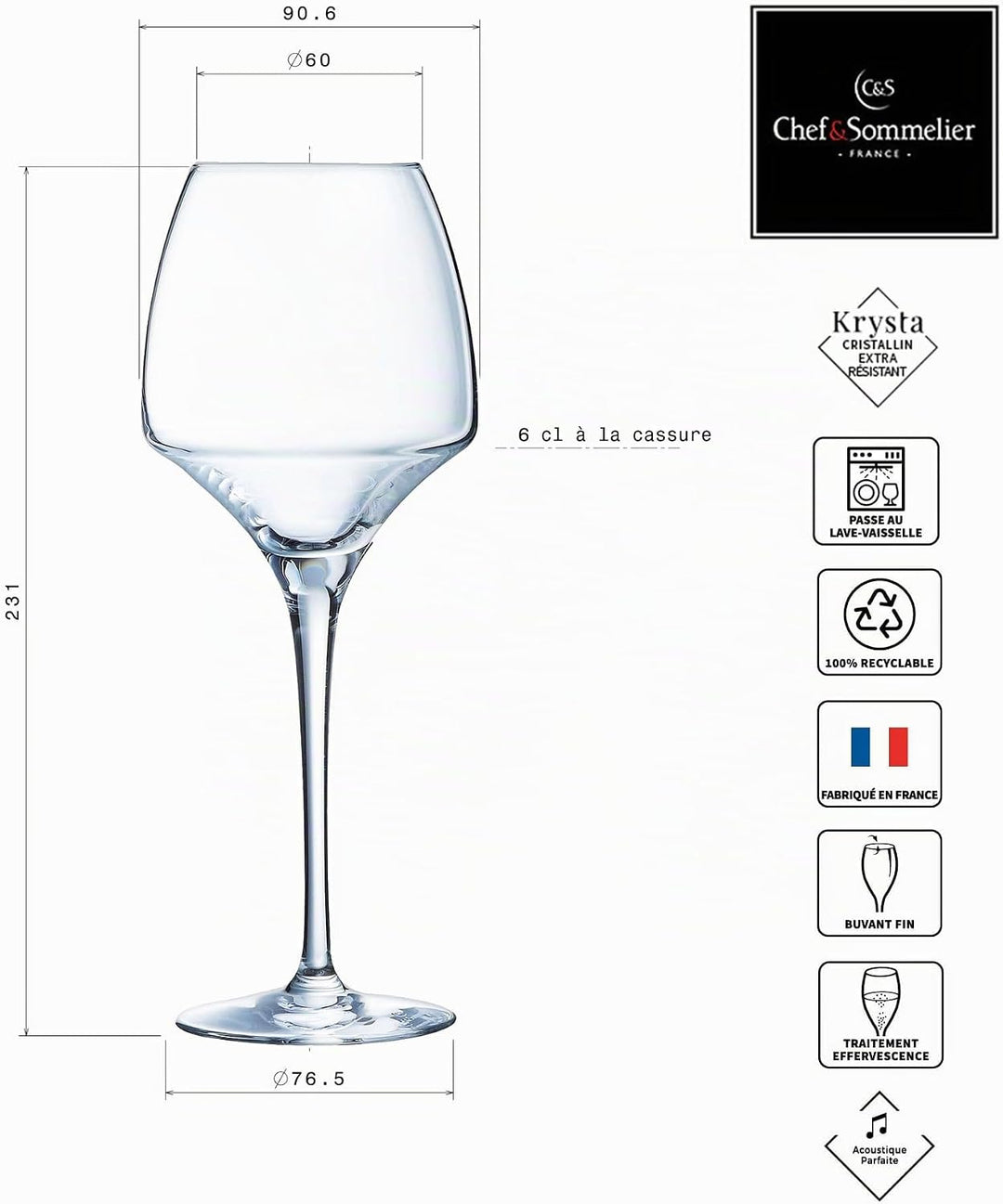 Chef & Sommelier Kollektion Open Up – 6 Weingläser 40 cl aus Kristallin Universal modern und elegant