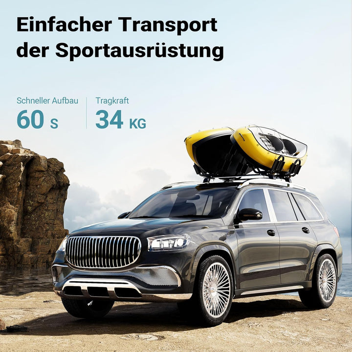 Wiltec Dachträger für Boot und Kajak, Boothalterung 34 kg, 34 kg