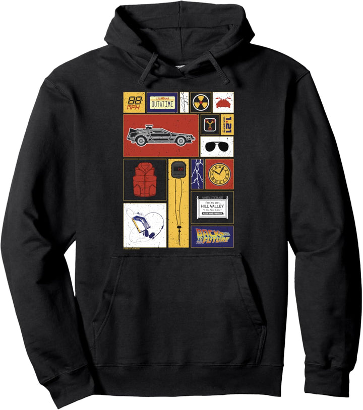 Back To The Future 35th Anniversary Icon Panels Pullover Hoodie