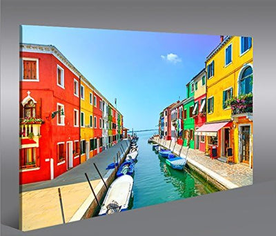 islandburner Bild Bilder auf Leinwand Burano Kanal Venedig 1p XXL Poster Leinwandbild Wandbild Dekoa