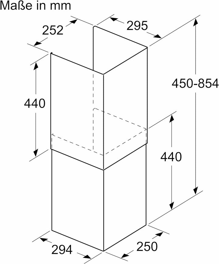 Bosch DWZ1IB6K1 Zubehör für Dunstabzüge, Kaminverlängerung, 45-85,4 cm Höhe, Made in Germany