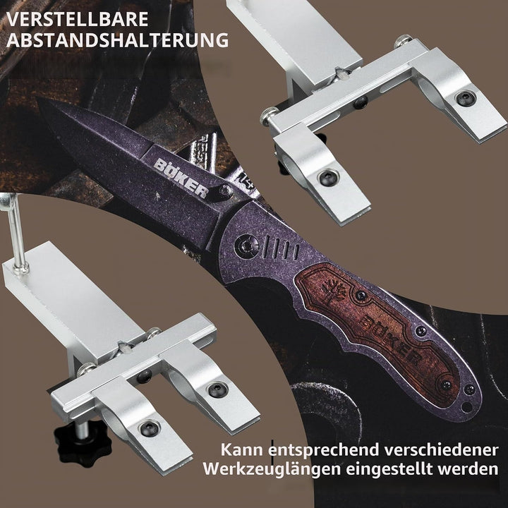CWOVRS Messerschärfsystem, 360° Dual Klemmensystem Schnellspann-C-Klemme Messerschleifer, 2-fach Win