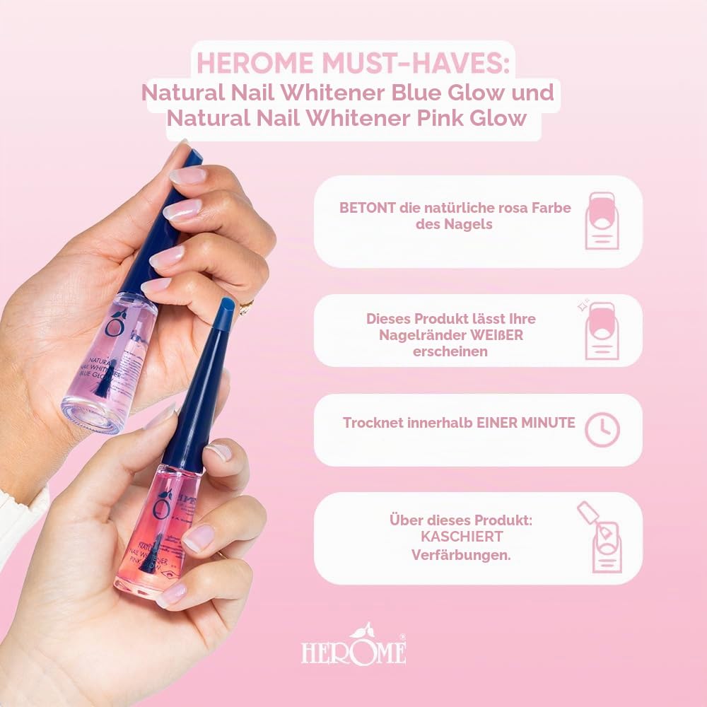 Herome Combi-Pack Natural Nagelaufheller (Nail Whitener) Pink Glow & Nagelaufheller (Nail Whitener)