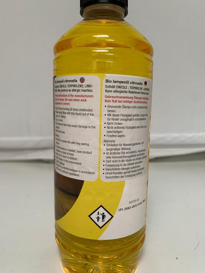8 x 1000 ml Moritz Bio Lampenöl Citronella für Fackeln Öllampen Sturmlaternen Wandfackeln, 8