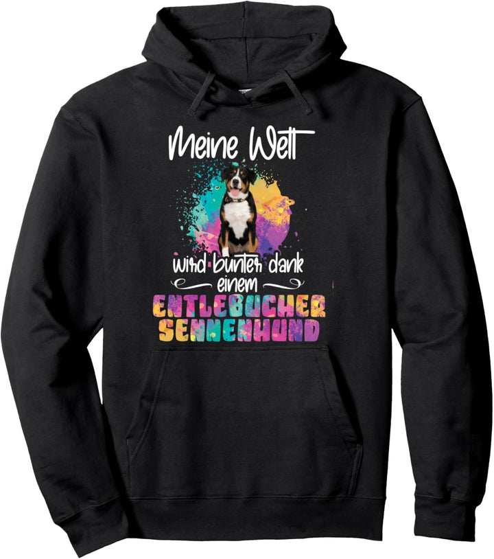 Bunte Welt Entlebucher Sennenhund Hunde Pfoten Hundemama Pullover Hoodie