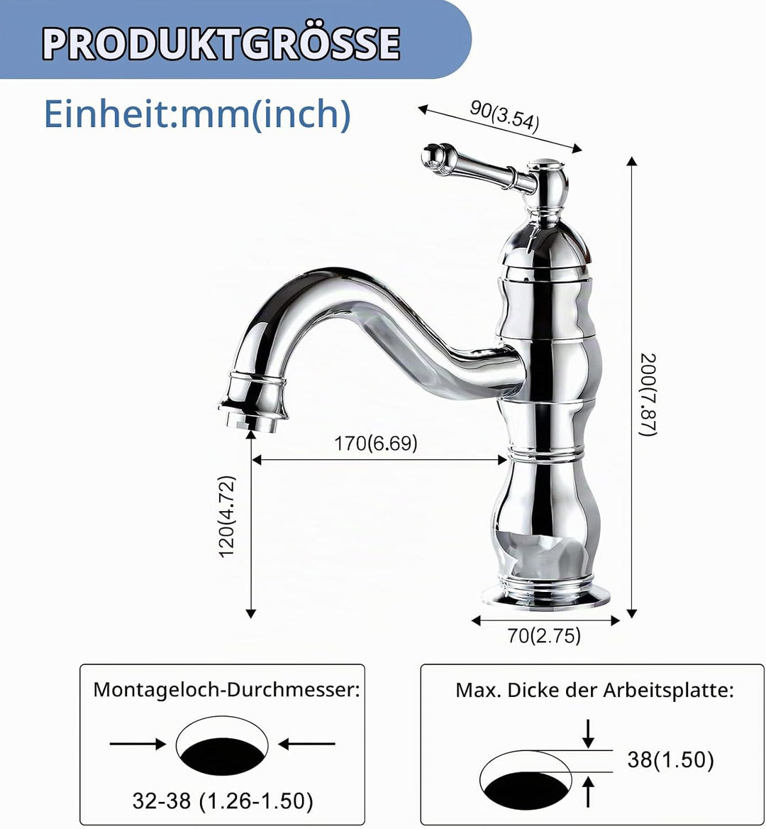 kisimixer Wasserhahn Bad,360° Drehbar Waschtischarmatur-Mischbatterie für Bad, Einhandmischer Wascht