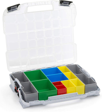 L-BOXX Sortimo W-BOXX 102 grau inkl. Insetboxes 4er Set | Sortimentskasten L-Case | Schraubenbox Auf