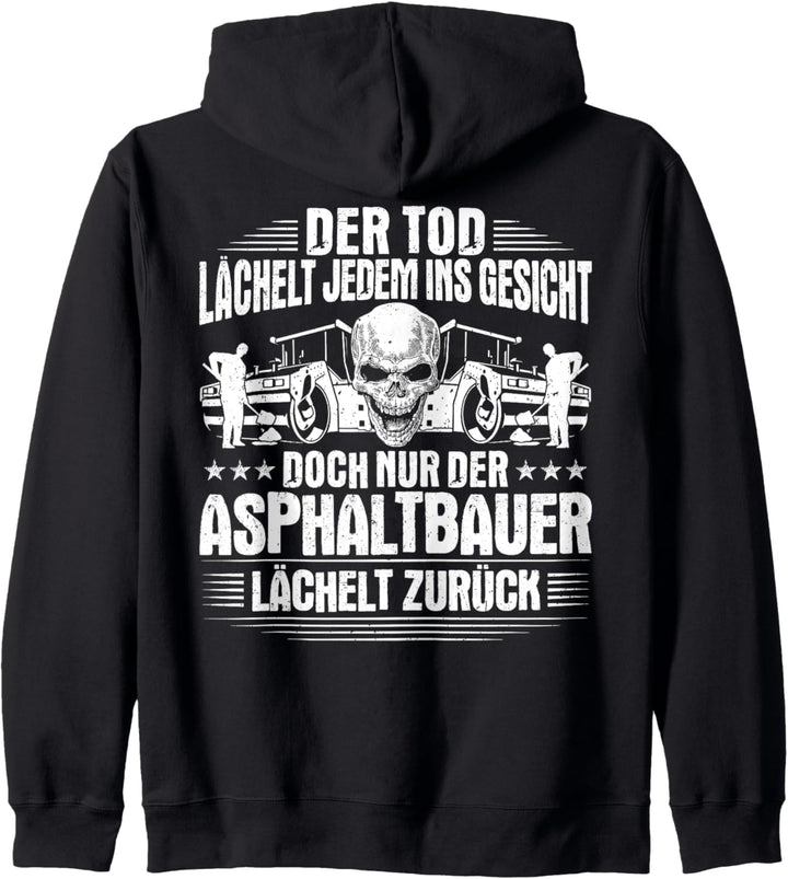 Asphaltierer Lächeln Asphaltbauer Kapuzenjacke