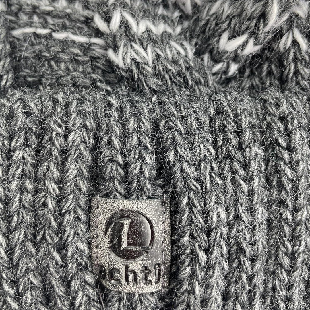 Mütze & Schal Set achti I 2 teilig I Damen Kombi - Beanie mit grossem Bommel und Loop I kuschelig ge