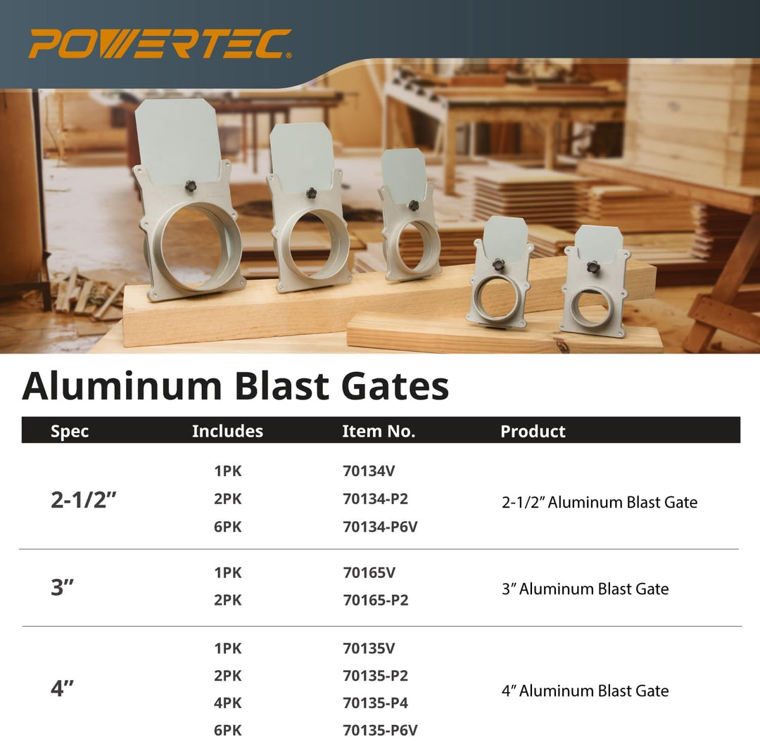 POWERTEC 70134-P2 5,4 cm Aluminium-Strahlgitter für Vakuum-/Staubsammler, 2 Stück, Alaun 6,3 cm, 2 S